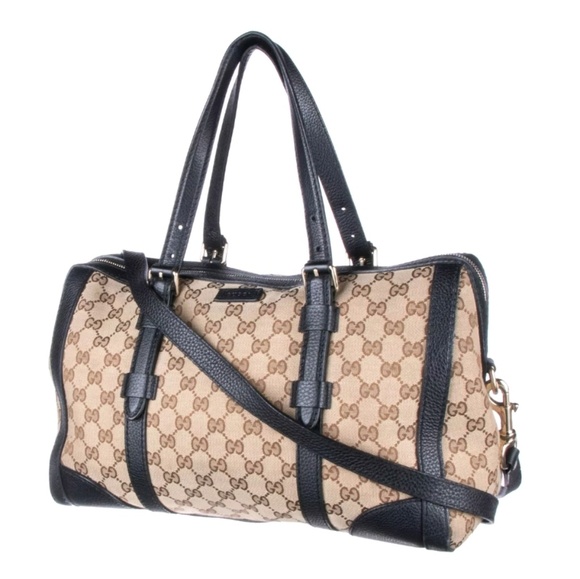 100% Auth Gucci Boston GG Canvas Satchel Bag - Picture 2 of 8